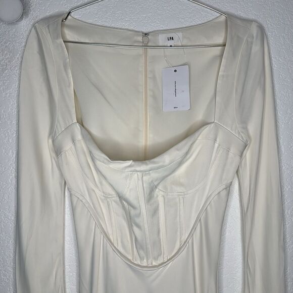 NWT LPA Revolve Iris Corset Maxi Dress in Ivory Medium - Picture 4 of 16